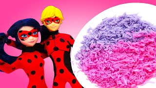 Ladybug y Adrien cocinan arroz de colores Recetas fáciles Cocina para niños [upl. by Thorwald]