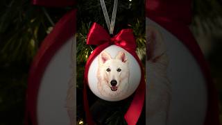 ❤️ Satines Portrait on a Christmas Ornament  Dog Drawing in Acrylics  GibiASMR gibireststop [upl. by Airyk]