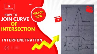 How to draw curve of intersection and development of a cone and cylinder surfaces [upl. by Agnola]