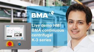 Live demo HMI of the BMA continuous centrifugal K3 series [upl. by Ozmo]