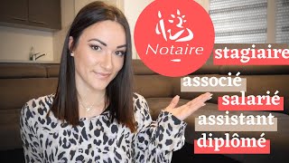 Les différents notaires  associé assistant salarié stagiaire diplômé [upl. by Nomzzaj74]