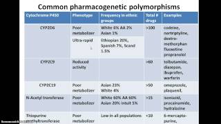 genetic polymorphisms and drug metabolism [upl. by Helaine]