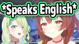 Korone Tries Copying Faunas Voice In English But Makes Cute Mistake【Hololive】 [upl. by Hersh]