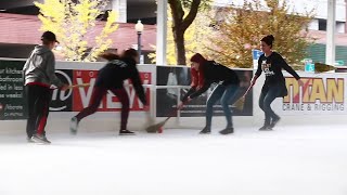 Broomball on ice at Modesto On Ice [upl. by Dallon302]