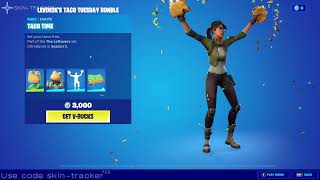 LEVEN2Ks TACO TUESDAY BUNDLE in Fortnite ITEMSHOP Taco Time Emote Returning [upl. by Llenod141]