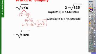 114 how to find simplest radical form [upl. by Dorisa293]