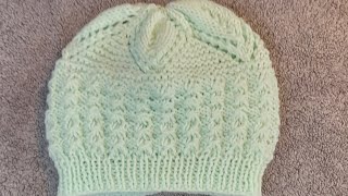 Bonnet bébé 2 motifs tricot [upl. by Aidyl493]