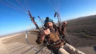 PARAMOTOR CRASH FULL VIDEO MOTORIZED PARAGLIDER TEXAS DESERT  ENCHANTED ROCK STATE PARK AUSTIN [upl. by Akinom]