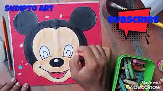 How to make a Micky Mouse mask l How to draw Micky lSudiptoArt [upl. by Asiilanna]