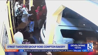 Street takeover mob ransacks Compton store [upl. by Huai339]