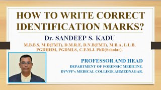 HOW TO WRITE CORRECT IDENTIFICATION MARKS  PROFDR SANDEEP S KADU [upl. by Natek]