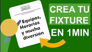 🗓⌚Crea tu Fixture todos vs todos en 1 minuto para tu compeonato [upl. by Ybab]