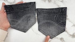 The pockets of old jeans are turned into a work of art Beautiful sewing [upl. by Jose]