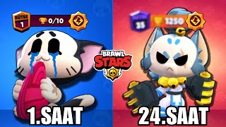 24 SAAT BOYUNCA KİT OYNADIM KAÇ KUPA KASTIM Brawl Stars [upl. by Kciderf]