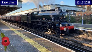 Steam with Tail Lamp on Trains at Faversham  11112023 ‘Remembrance Day’ [upl. by Aiuqet544]