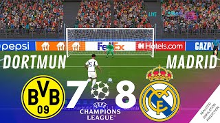 Penalty Shootout  Borussia Dortmund 78 Real Madrid  UEFA Champions League  Video Game Simulation [upl. by Nehgam]