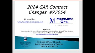 2024 Georgia Association of REALTORS GAR Contract Changes  CE Class newGARcontracts [upl. by Atinor]