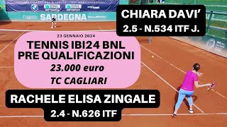 Rachele Elisa Zingale vs Chiara Davi Pre quali Tc Cagliari 4K Tennis match highlights Italy player [upl. by Teillo]