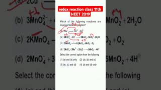 redox reaction class 11th II NEET 2019 II disproportionation reaction [upl. by Leatrice]