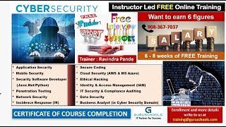 Cyber Security 2nd Session security planing Instructor Led FREE Training Project Interview Support [upl. by Bergeman786]