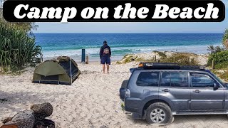 Bribie Island Camping  Ocean Beach Camping Site Tour 4x4 Driving amp Forts  Queensland Australia [upl. by Any754]