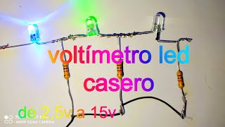 Voltímetro LED casero  medidor de voltaje   Homemade LED Voltmeter Voltage Indicator [upl. by Naj]