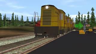 10000 tons wooden trainz on narrow gauge and high speeding [upl. by Rutledge]