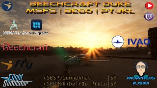 🛩️4K MSFS  🛫SBSP 🛬SBRP  Beechcraft DukeBE60  PTJKL [upl. by Ruy]