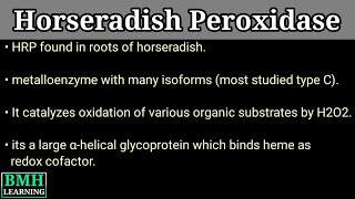 Horseradish Peroxidase  HRP Enzyme [upl. by Wamsley]