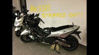 Kymco AK 550  STRIPPED OUT Look under the coverings [upl. by Zephaniah]