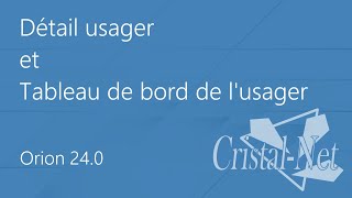 Tutoriel – Détail usager et Tableau de bord de lusager 240 [upl. by Rox553]