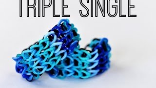 How to Make a Rainbow Loom Triple Single Bracelet [upl. by Ardnaxila770]