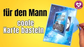 Flipcard besondere Geburtstagskarte basteln für Männer [upl. by Aiyn]