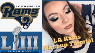 LA Rams Super Bowl Makeup Tutorial  KAYLEECARMEL [upl. by Ingar]