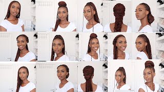 16 SIMPLE amp EASY WAYS TO STYLE LONG KNOTLESS BOX BRAIDS [upl. by Catlee]