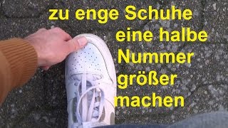 Schuhe weiten eine Nummer größer machen enge Schuhe weiten Schuhe drücken Schuhe zu klein Schuhgröße [upl. by Karoline]