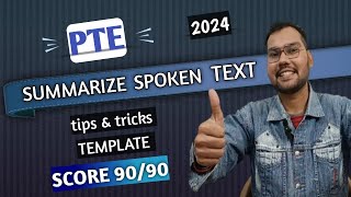 Summarize Spoken Text 2024  Template amp Strategy  PTE ACADEMIC POINT [upl. by Ainez]