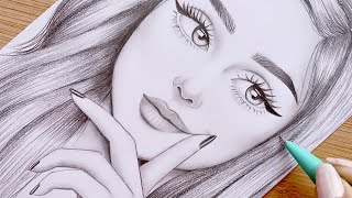 How to draw a girl with Butterfly in Moonlight for beginners  Pencil sketch  Art Video [upl. by Nnylassej]