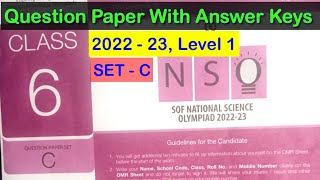 Class 6 NSO 2022  23 Level 1 Set C Question Paper SOF National Science Olympiad 2022 Class VI [upl. by Elliot780]