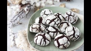 Biscuiti cu cacao  Crinkle cookies [upl. by Lerual]