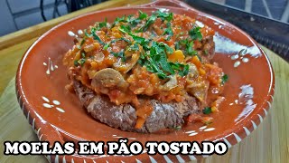 MOELAS ESTUFADAS EM PÃO TOSTADO  Um petisco irresistível [upl. by Ecinaej517]