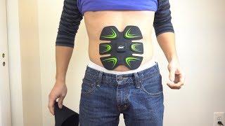 EMS Ab and Bicep Muscle Stimulator Workout Pads Review  6 weeks results [upl. by Essie792]