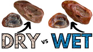 DRY vs WET AGATES  How to EASILY make your rocks POP [upl. by Hulburt]