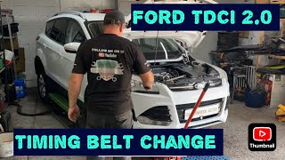 Ford Kuga 20 TDCI Diesel Timing Belt And Water Pump Replacement [upl. by Dietrich]