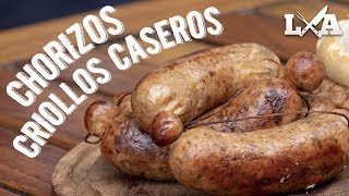 Los Mejores Chorizos Criollos Caseros  Receta de Locos X el Asado [upl. by Alatea839]