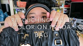 Simple Handbag Color RefreshRepair on Prada Gaufre Tote  Featuring Angelus Leather Dye [upl. by Crofton]