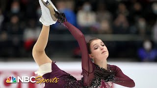 Shcherbakovas dazzling free skate earns silver medal at Euros  NBC Sports [upl. by Ayel]