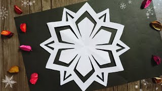 How to make a paper snowflake easilyDIY Paper christmas decoration❄️❄️ [upl. by Hanleigh]