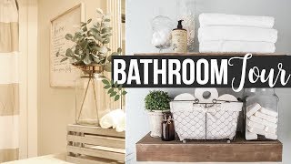 DECORATE WITH ME 2017  GUEST BATHROOM TOUR amp DECORATING IDEAS  Page Danielle [upl. by Hsotnas]