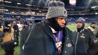 Lamar Jackson Post Game Interview RAVENS TO HOST AFC CHAMPIONSHIP GAME [upl. by Gladdy874]